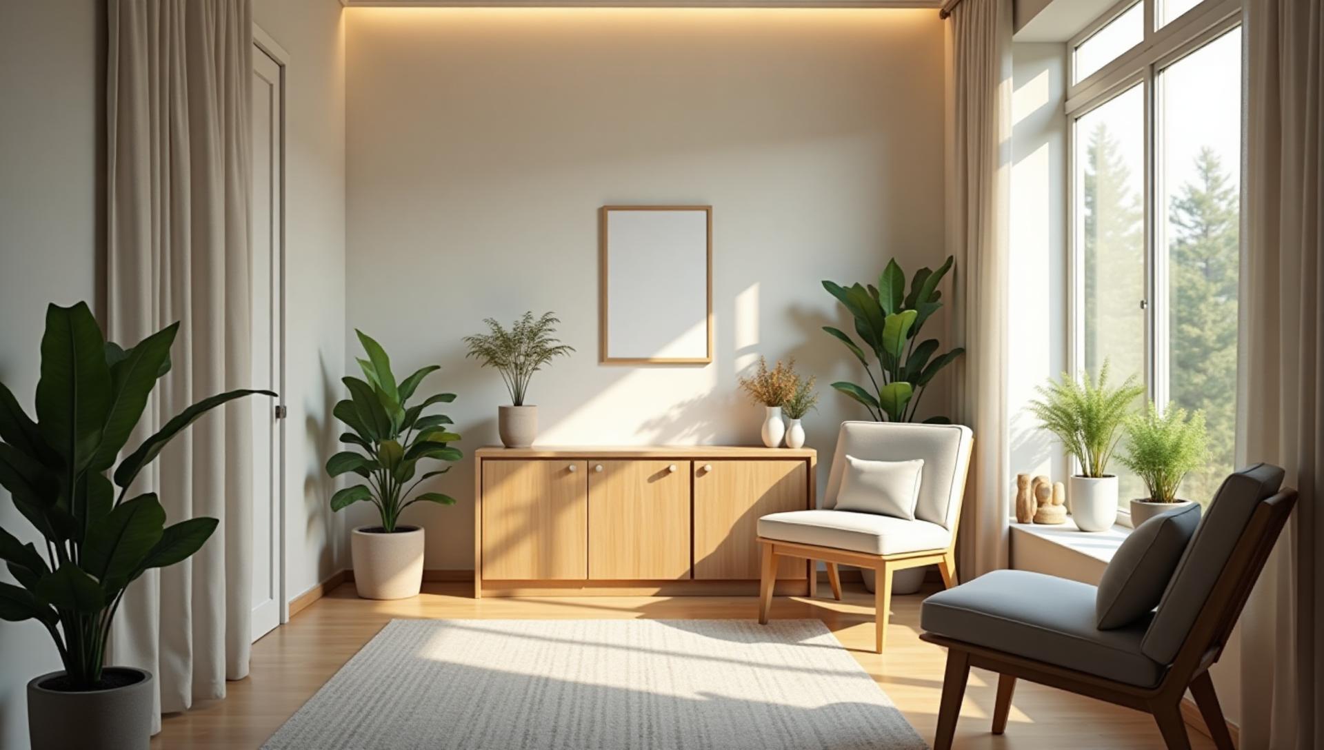 Calming therapy room with sunlight